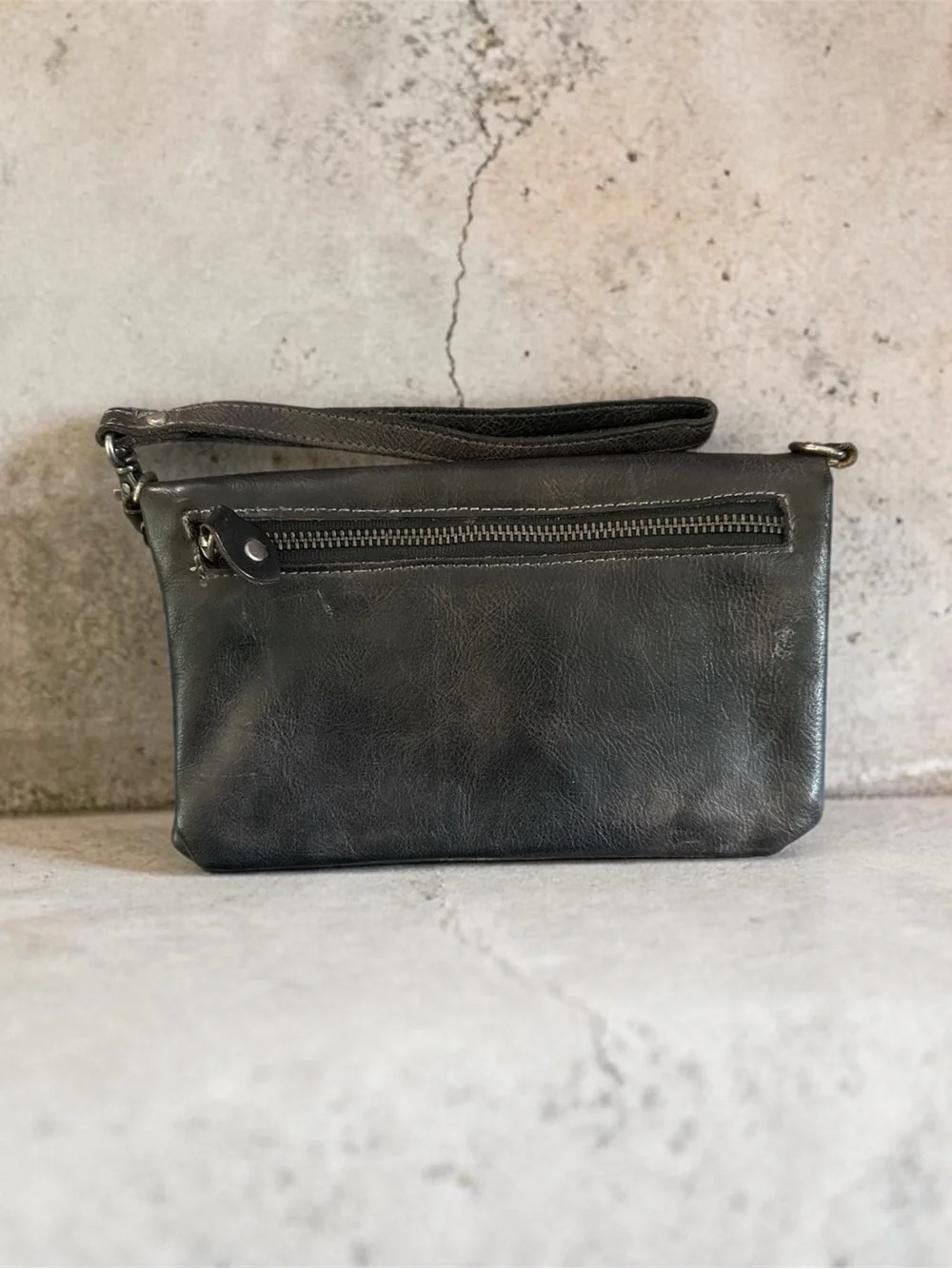 Bed Stu Black Leather Wristlet Clutch *READ*